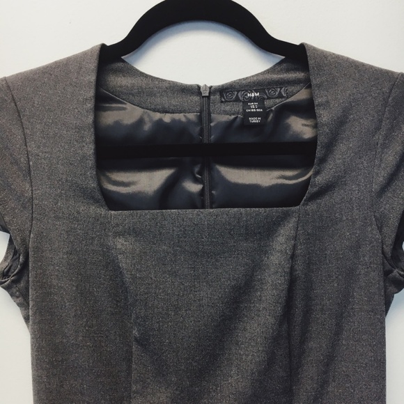 H&M Cap Sleeve Gray Midi Dress - Picture 4 of 5